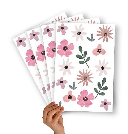 Mini Adesivos Cartela Floral Color Garden