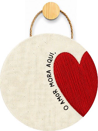 Plaquinha Decorativa MDF - Amor Mora Aqui