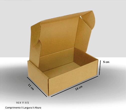 Caixa de papelão para Sedex, e-commerce - 16X11X5