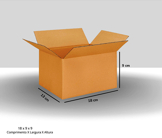 Caixa de papelão para Sedex, E-commerce, Mercado Livre - 18X13X9