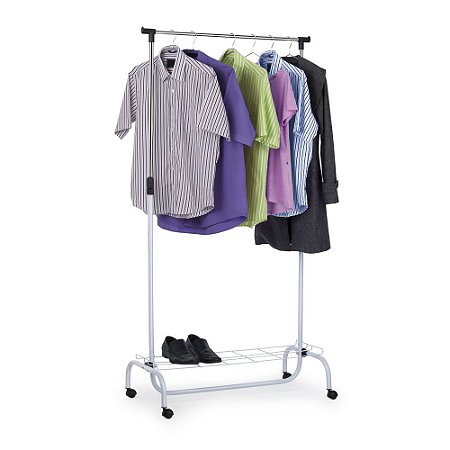 Arara de Roupas com Sapateira e Rodinhas