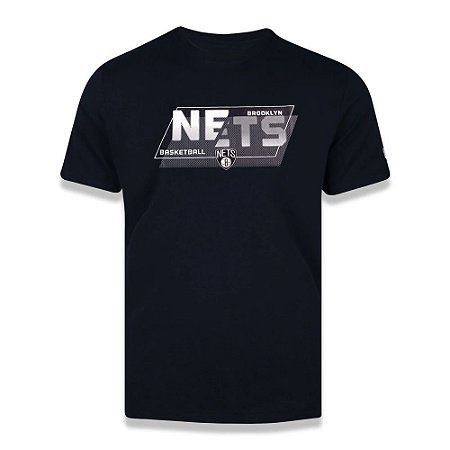 Camiseta NBA Brooklyn Nets Estampada Preto