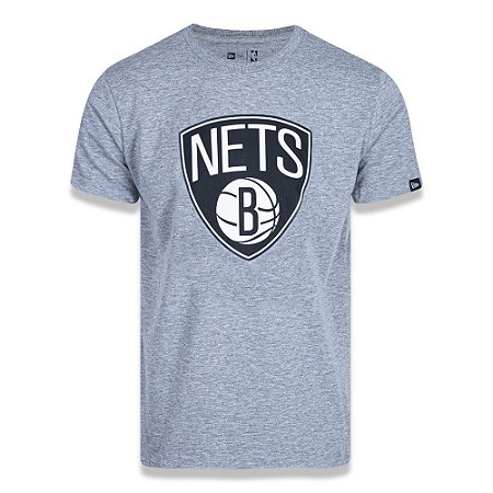 Camiseta New Era Brooklyn Nets Basic Logo NBA Cinza