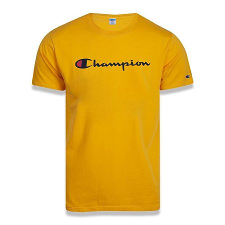 Camiseta Manga Curta Champion Malhão Script Patch Amarelo