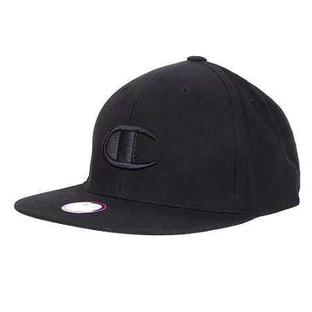 Boné Champion Snapback BB Big C Hat Aba Reta Preto