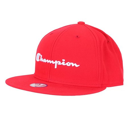 Boné Champion Snapback BB Hat Aba Reta Vermelho