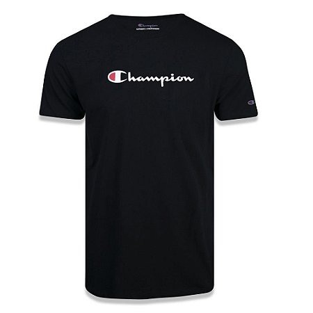 Camiseta Feminina Manga Curta Champion Script Logo Ink Preto