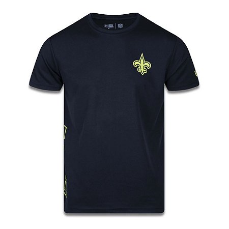 Camiseta New Era New Orleans Saints NFL Tech Side Preto