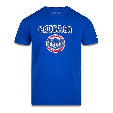Camiseta New Era Chicago Cubs MLB Cooperstown Crayon Azul