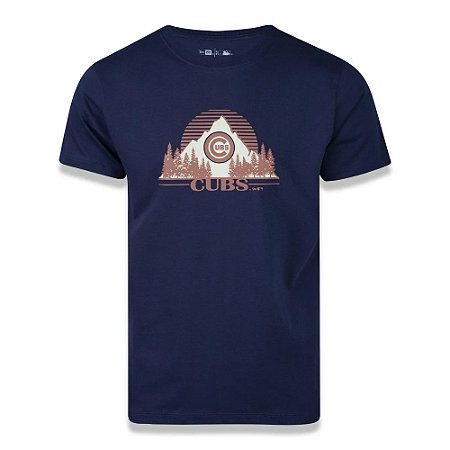 Camiseta New Era Chicago Cubs MLB Outdoor Forest Marinho