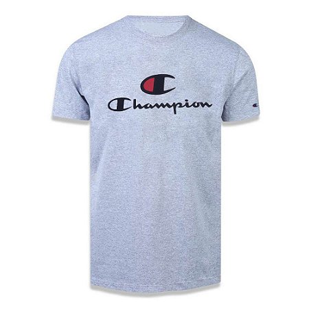 Camiseta Manga Curta Champion Big C Script Logo Cinza