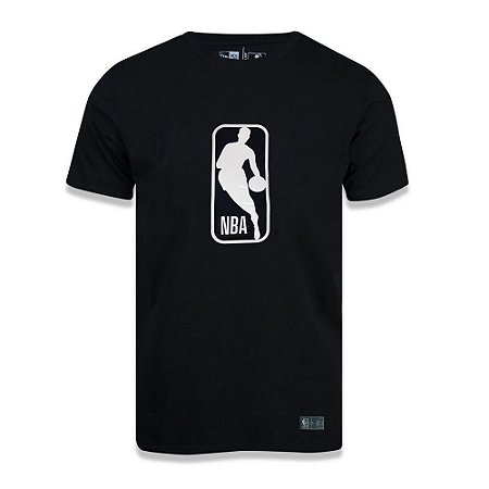Camiseta NBA Basica Logo Patch Costurado Preto