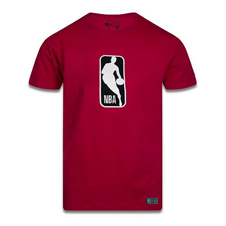 Camiseta NBA Basica Logo Patch Costurado Vermelho
