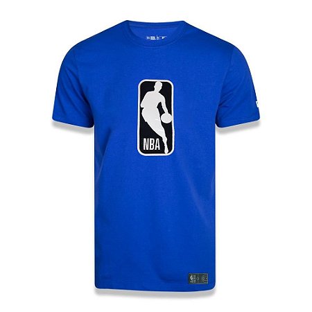 Camiseta NBA Basica Logo Patch Costurado Azul