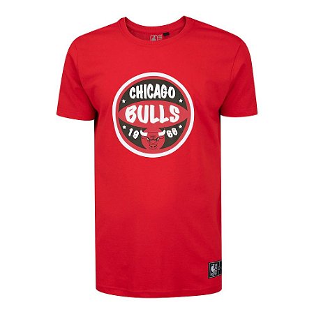 Camiseta NBA Chicago Bulls Ball Logo Estampada Vermelho