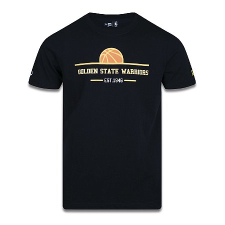 Camiseta New Era Golden State Warriors NBA Core Ball Preto