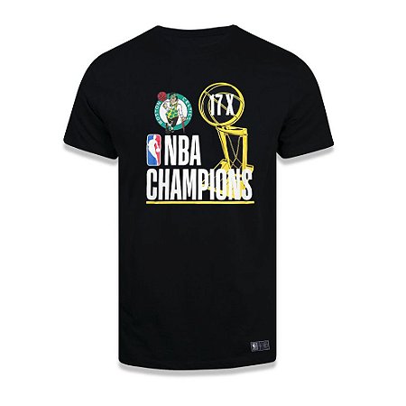 Camiseta NBA Boston Celtics Champions 17X Estampada Preto