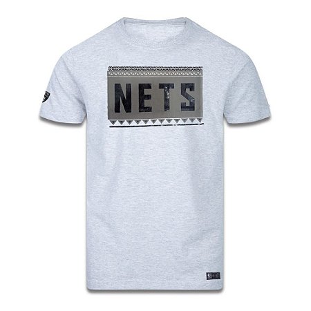 Camiseta NBA Brooklyn Nets Glitter Name Cinza