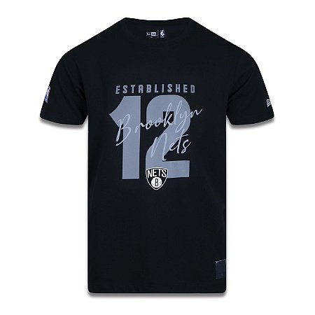 Camiseta New Era Brooklyn Nets NBA Core Established Preto