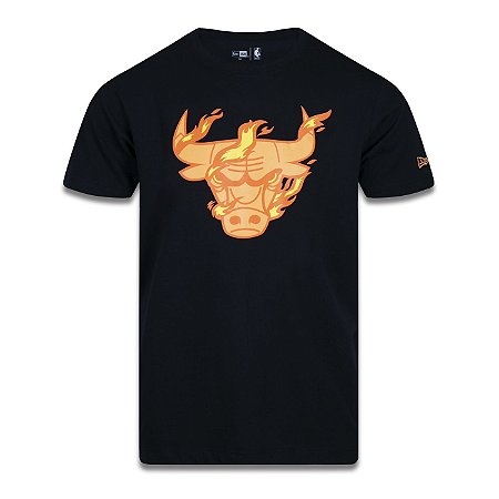 Camiseta New Era Chicago Bulls NBA Core Hot Streak Preto