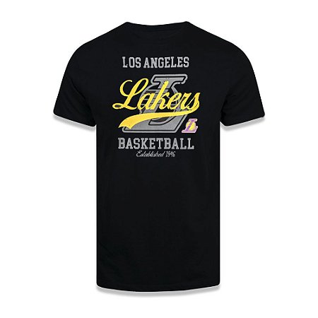Camiseta NBA Los Angeles Lakers Established 1948 Preto
