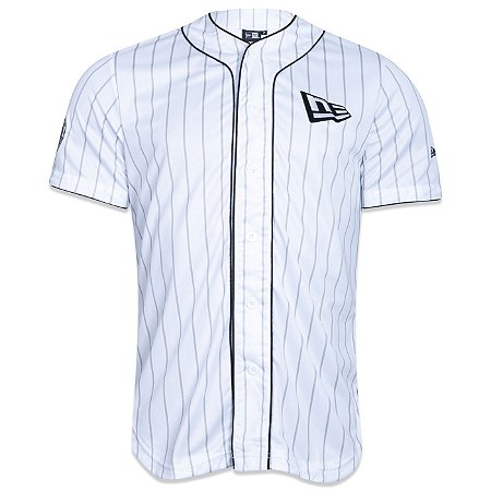 Camisa Botão Jersey New Era Baseball Have Fun Again Branco