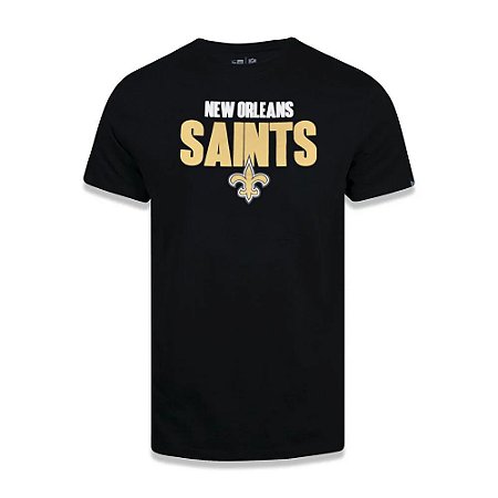 Camiseta New Era New Orleans Saints Bold Preto