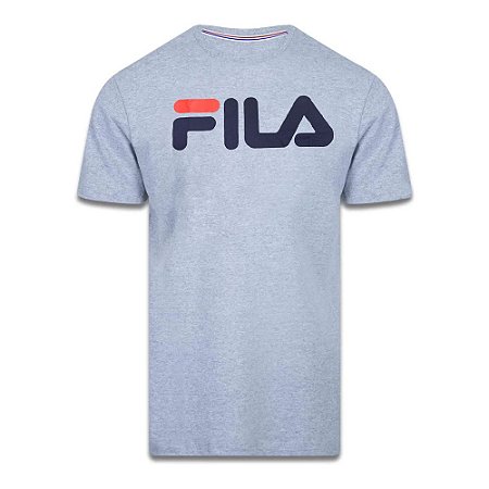 Camiseta Fila Manga Curta Masculina Letter Premium Cinza