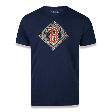 Camiseta New Era Boston Red Sox Street Paisley Azul Marinho