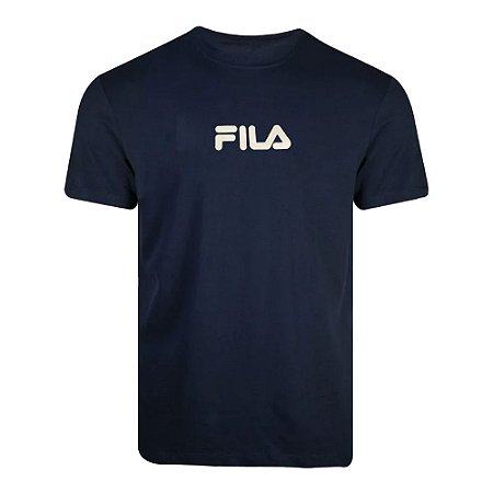 Camiseta Fila Manga Curta Masculina Letter Mini Azul Marinho