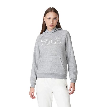 Moletom Canguru Fila c/ Capuz Feminino Letter Outline Winter