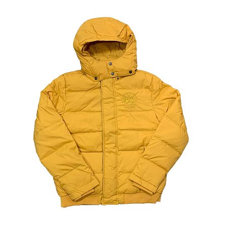 Jaqueta Puffer La Martina Nylon Com Capuz Amarelo