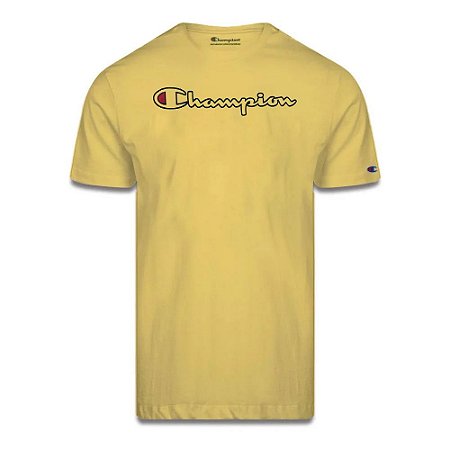 Camiseta Manga Curta Champion Script Logo Contour Amarelo