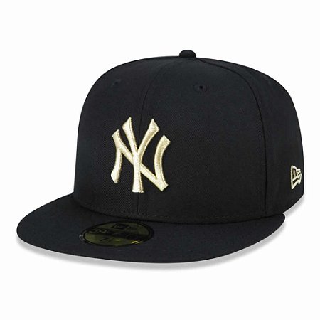 Boné New York Yankees 5950 Gold on Black Fechado - New Era