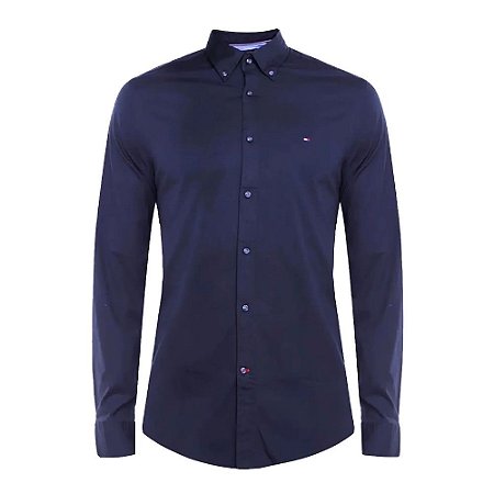 Camisa Social Tommy Hilfiger Core Stretch Slim Poplin Shirt