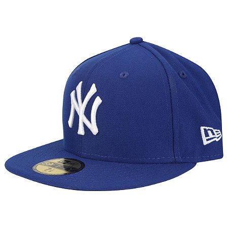 Boné New York Yankees 5950 White on Blue Fechado - New Era