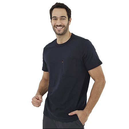 Camiseta Tommy Hilfiger AB Pique Pocket Tee Azul Marinho