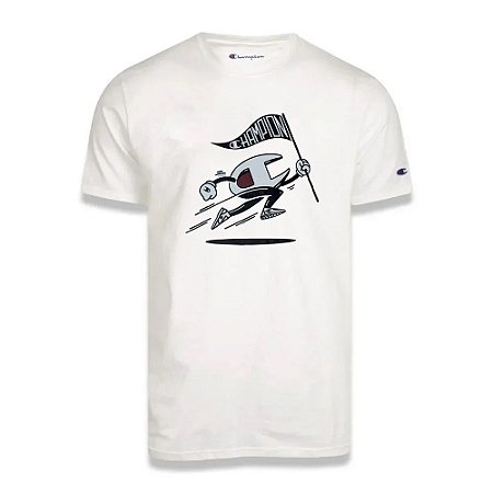 Camiseta Champion ATH Running C Logo Off White