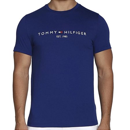 Camiseta Tommy Hilfiger AB Logo Tee Azul