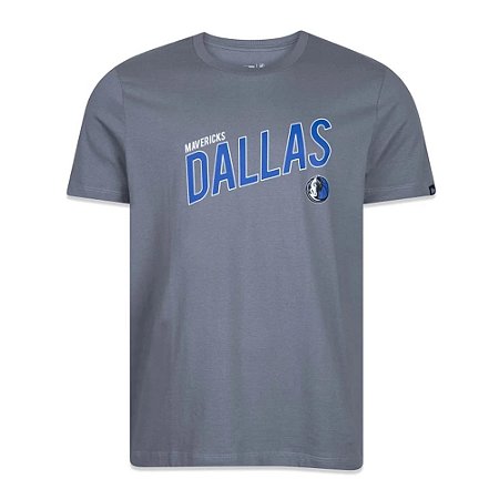 Camiseta New Era Dallas Mavericks Core Cinza Escuro