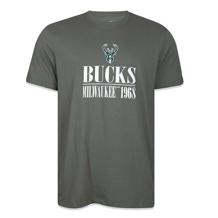 Camiseta New Era Milwaukee Bucks Modern Classic Verde Oliva