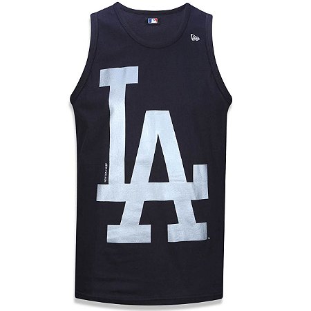 Regata Los Angeles Dodgers Basic Preta/Prata - New Era