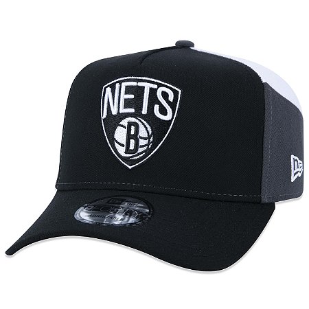 Boné New Era 940 A-Frame Snap Brooklyn Nets NBA Core Preto