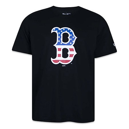 Camiseta New Era Boston Red Sox Core Usa Preto