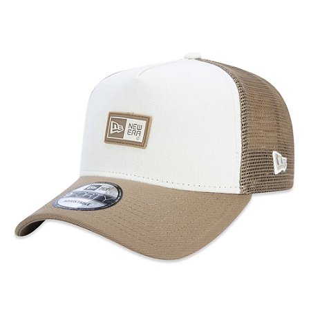 Boné New Era 940 A-Frame Trucker Logo Box Caqui