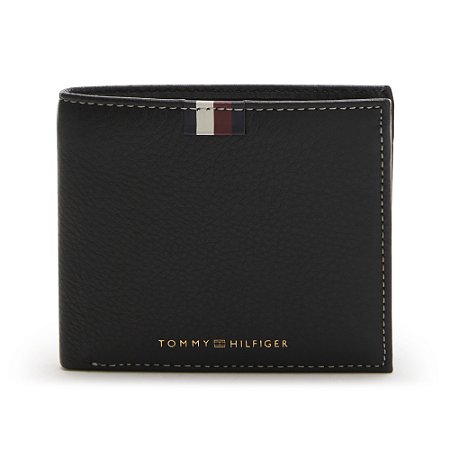 Carteira Tommy Hilfiger TH Corp Leather Cc And Coin Preto