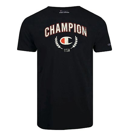 Camiseta Manga Curta Champion With Laurel Preto