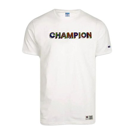 Camiseta Manga Curta Champion C Colorblock Off White