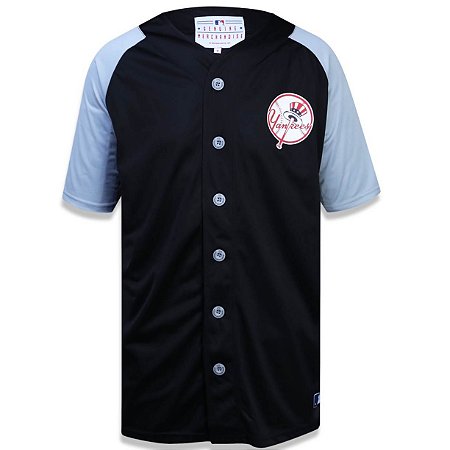 Camisa Botão New York Yankees Raglan Bicolor - New Era