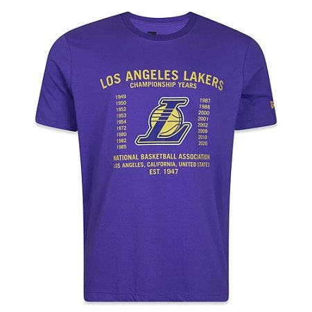 Camiseta New Era Los Angeles Lakers All Building Roxo